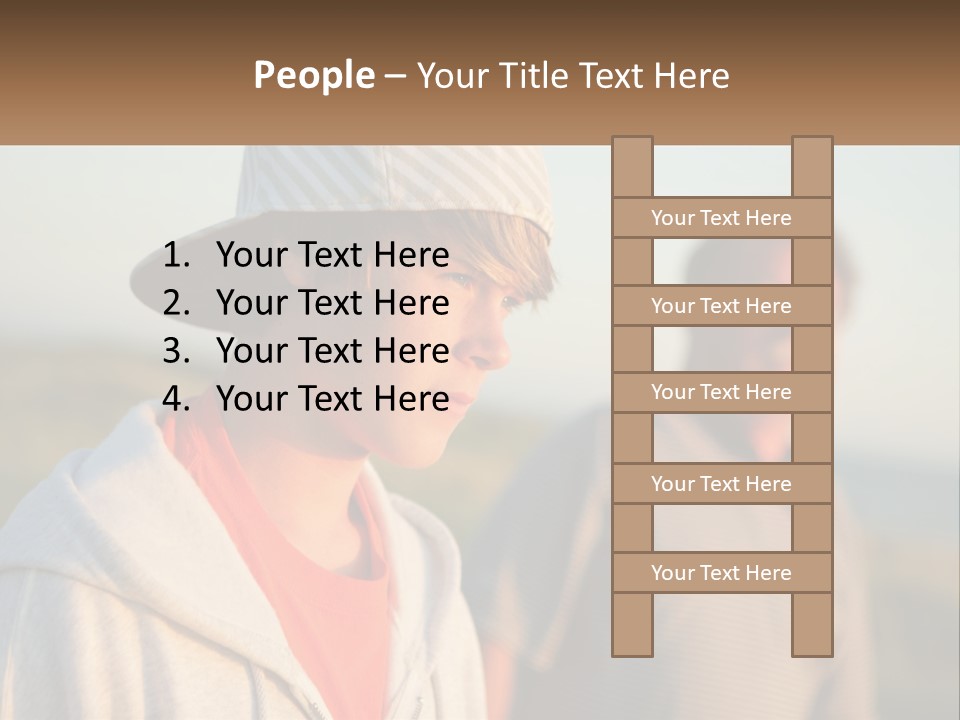 A Man And A Boy Standing Next To Each Other PowerPoint Template