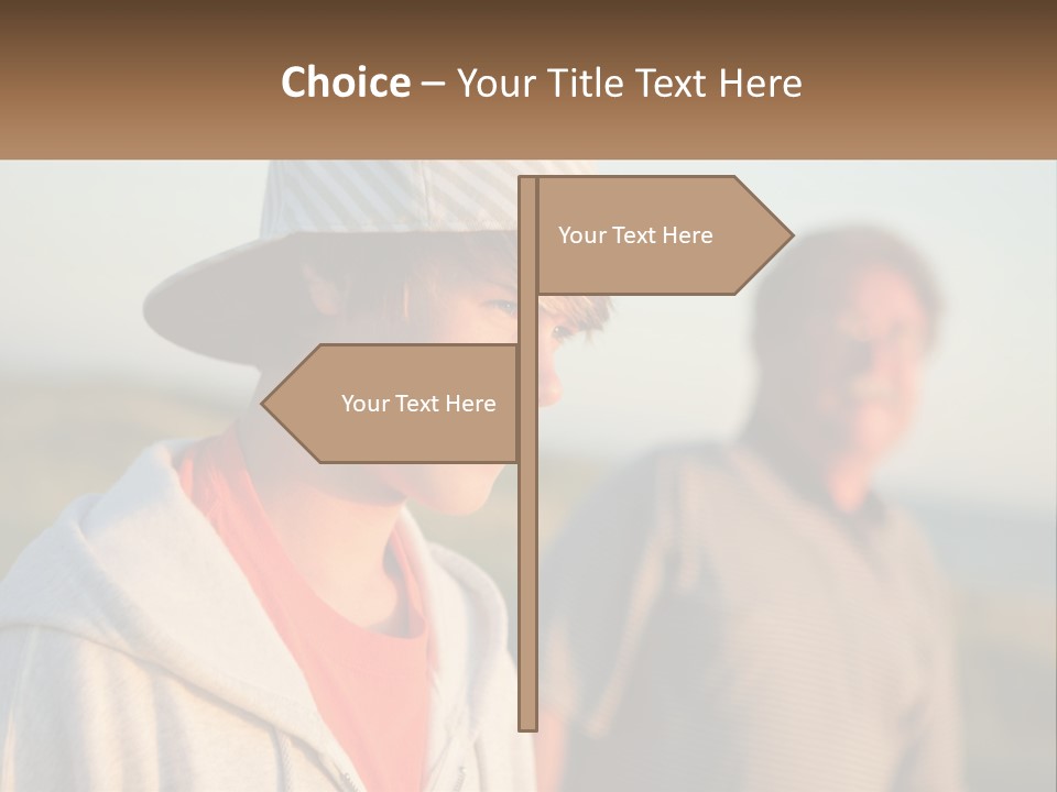 A Man And A Boy Standing Next To Each Other PowerPoint Template