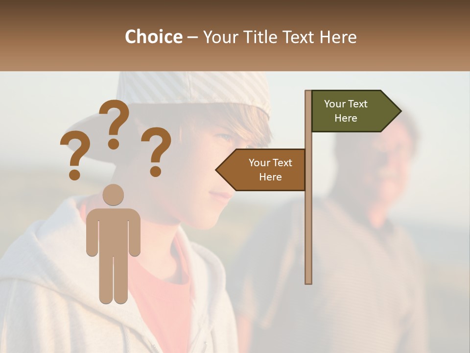 A Man And A Boy Standing Next To Each Other PowerPoint Template