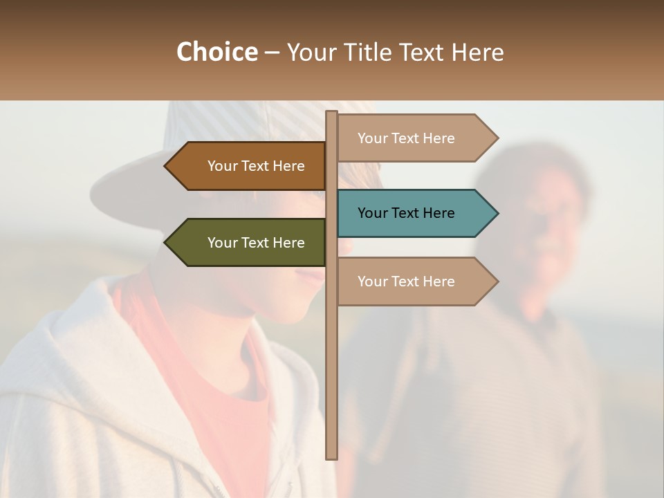 A Man And A Boy Standing Next To Each Other PowerPoint Template