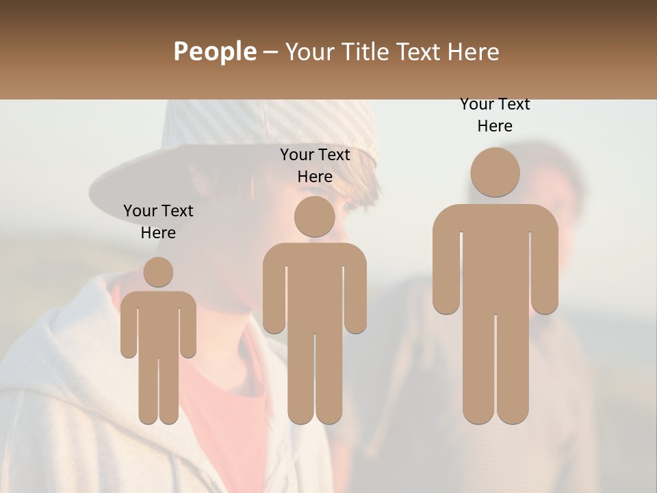 A Man And A Boy Standing Next To Each Other PowerPoint Template