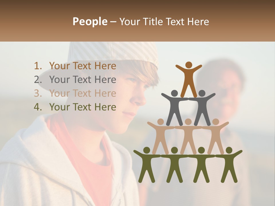 A Man And A Boy Standing Next To Each Other PowerPoint Template