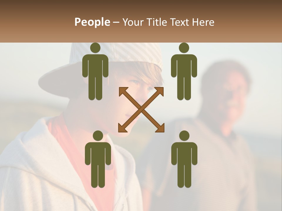 A Man And A Boy Standing Next To Each Other PowerPoint Template