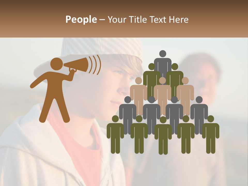 A Man And A Boy Standing Next To Each Other PowerPoint Template