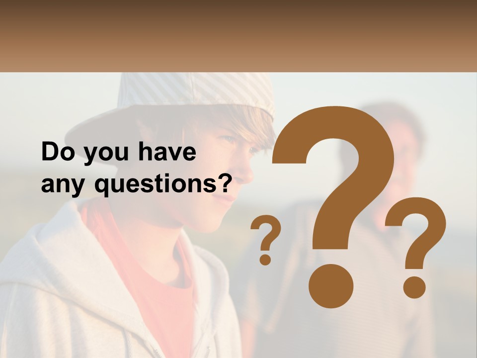 A Man And A Boy Standing Next To Each Other PowerPoint Template