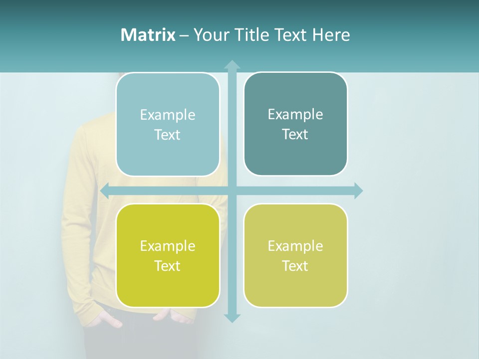 A Man Standing In Front Of A Blue Wall With His Hands In His Pockets PowerPoint Template