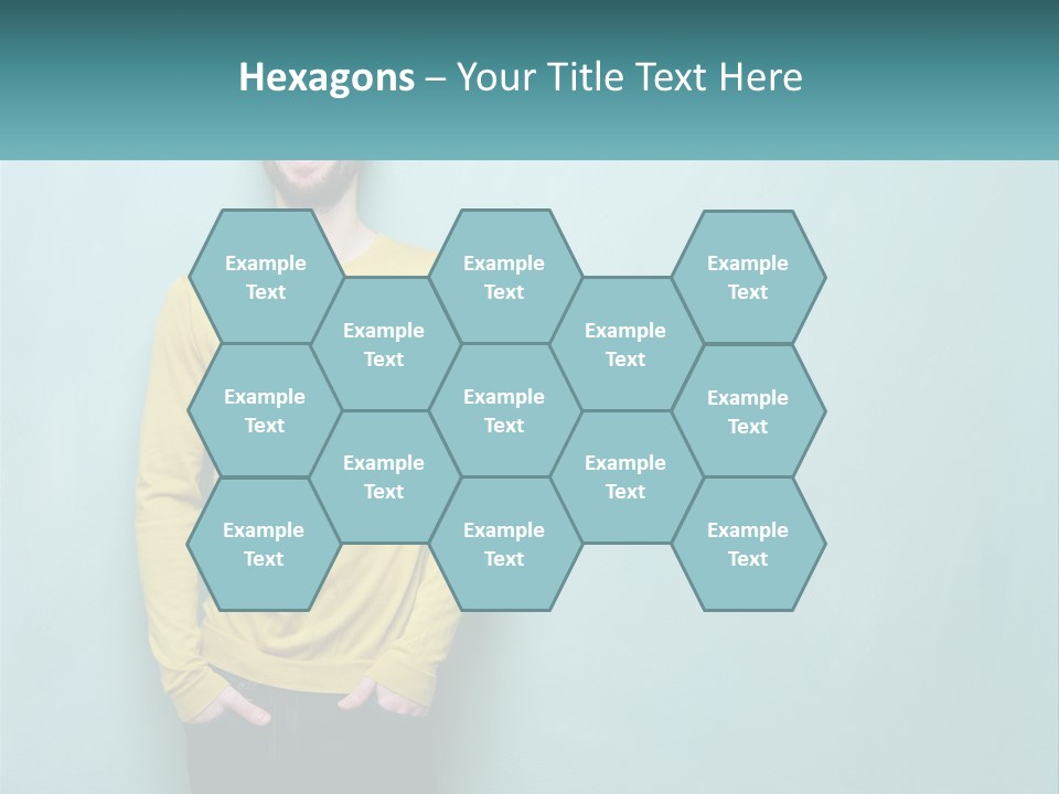 A Man Standing In Front Of A Blue Wall With His Hands In His Pockets PowerPoint Template