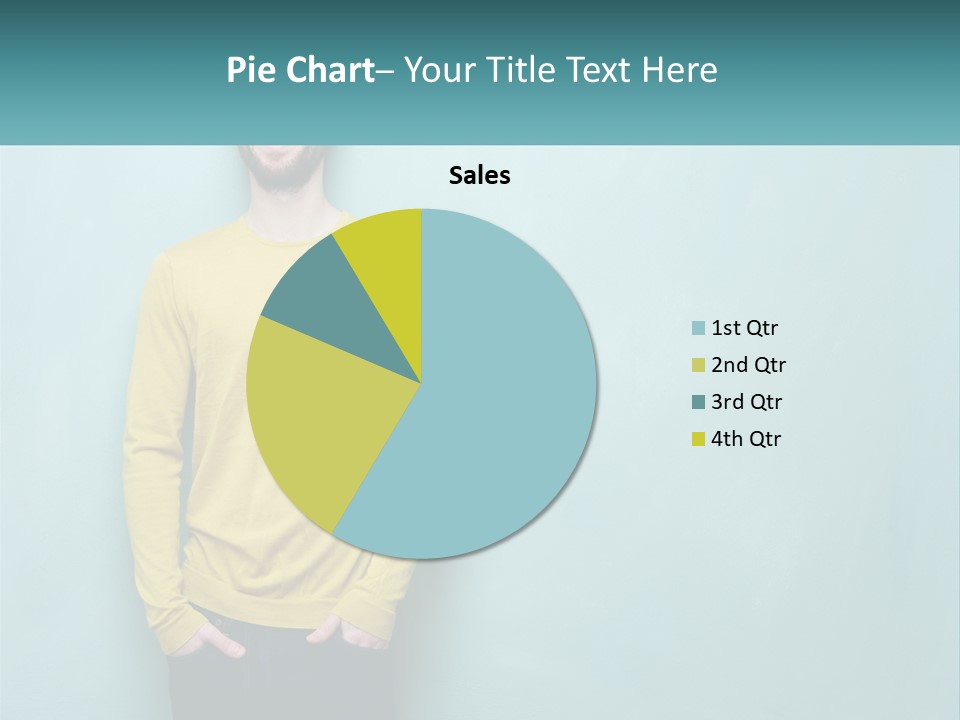 A Man Standing In Front Of A Blue Wall With His Hands In His Pockets PowerPoint Template