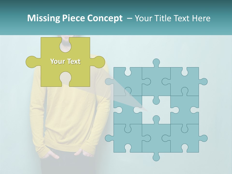 A Man Standing In Front Of A Blue Wall With His Hands In His Pockets PowerPoint Template