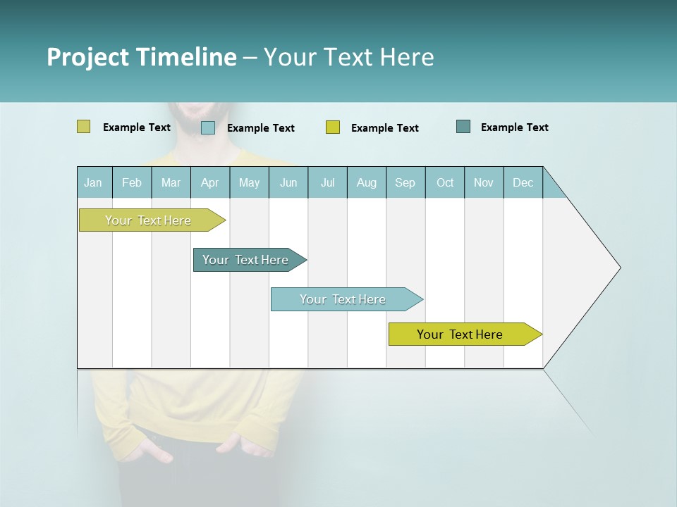 A Man Standing In Front Of A Blue Wall With His Hands In His Pockets PowerPoint Template