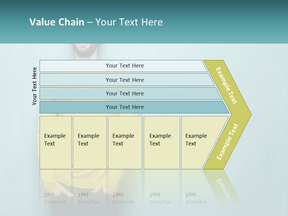 A Man Standing In Front Of A Blue Wall With His Hands In His Pockets PowerPoint Template