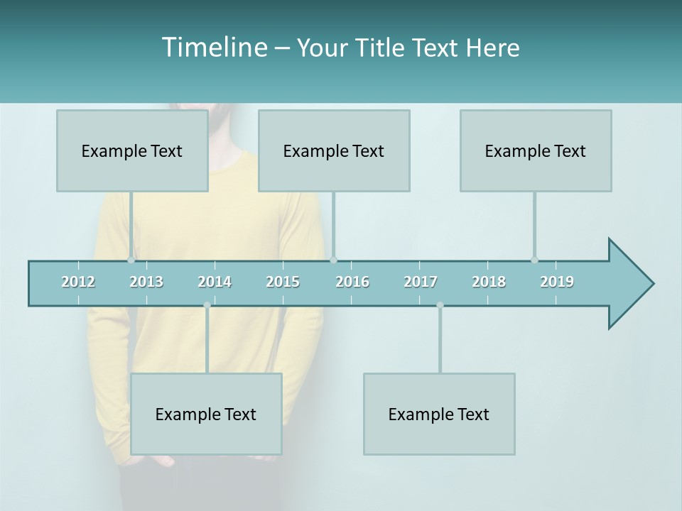 A Man Standing In Front Of A Blue Wall With His Hands In His Pockets PowerPoint Template