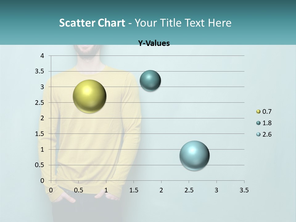 A Man Standing In Front Of A Blue Wall With His Hands In His Pockets PowerPoint Template