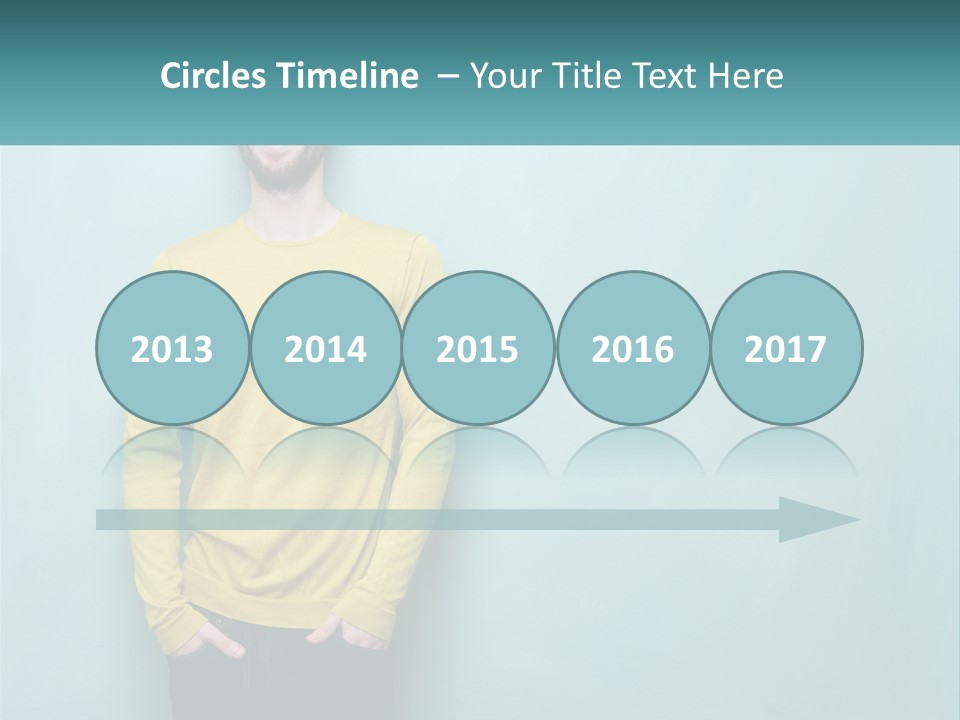 A Man Standing In Front Of A Blue Wall With His Hands In His Pockets PowerPoint Template