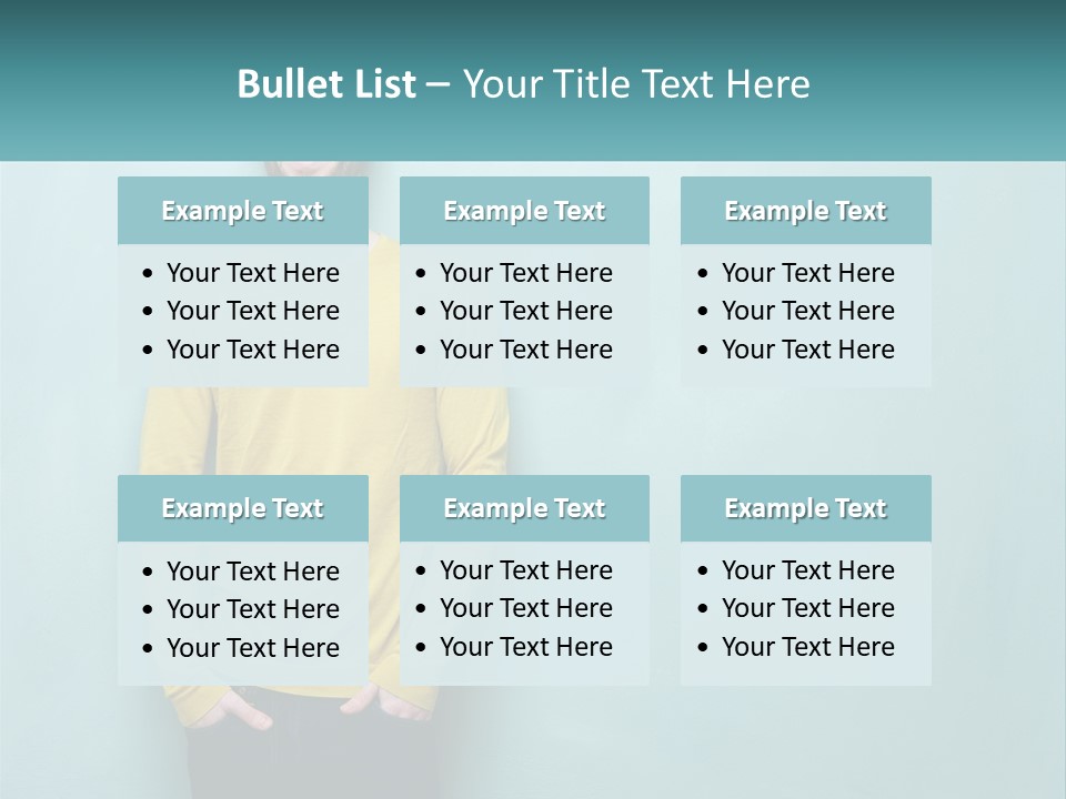 A Man Standing In Front Of A Blue Wall With His Hands In His Pockets PowerPoint Template