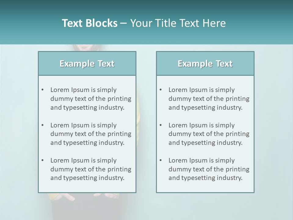 A Man Standing In Front Of A Blue Wall With His Hands In His Pockets PowerPoint Template