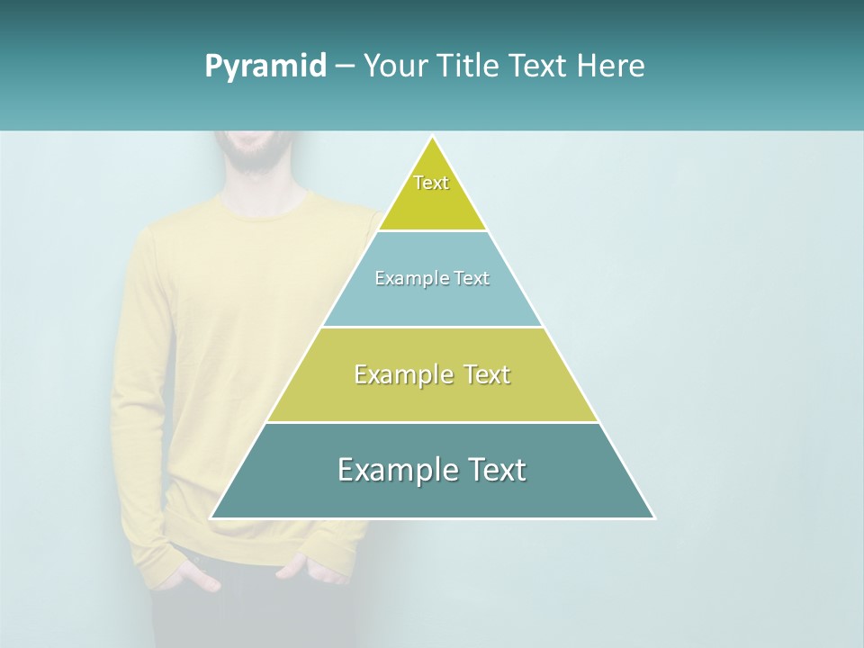 A Man Standing In Front Of A Blue Wall With His Hands In His Pockets PowerPoint Template