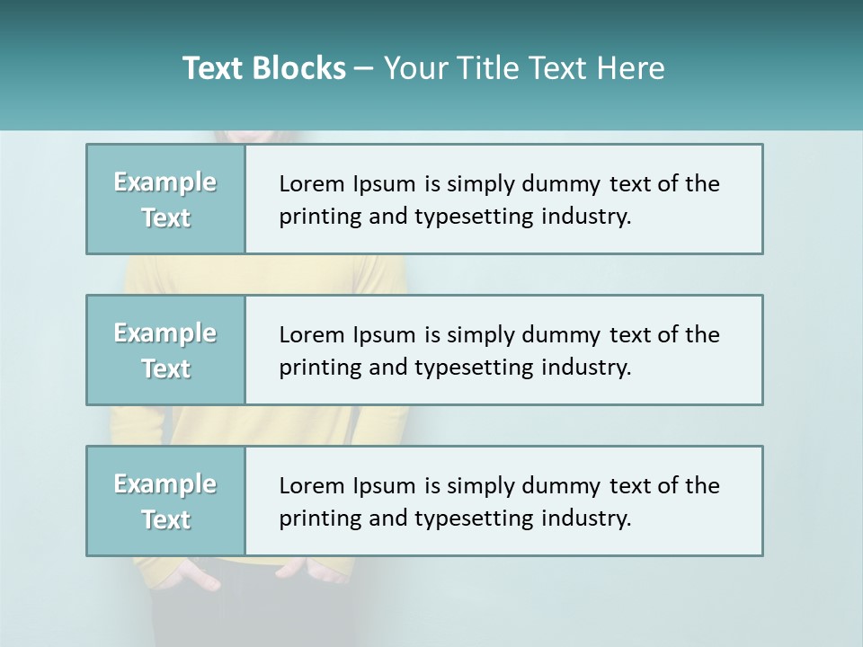 A Man Standing In Front Of A Blue Wall With His Hands In His Pockets PowerPoint Template