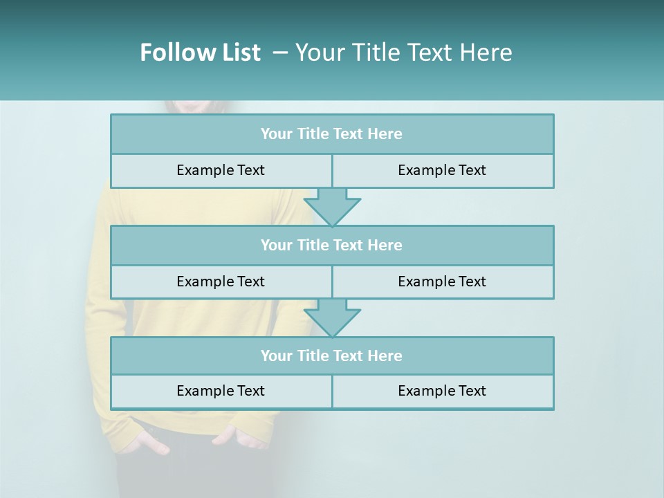 A Man Standing In Front Of A Blue Wall With His Hands In His Pockets PowerPoint Template