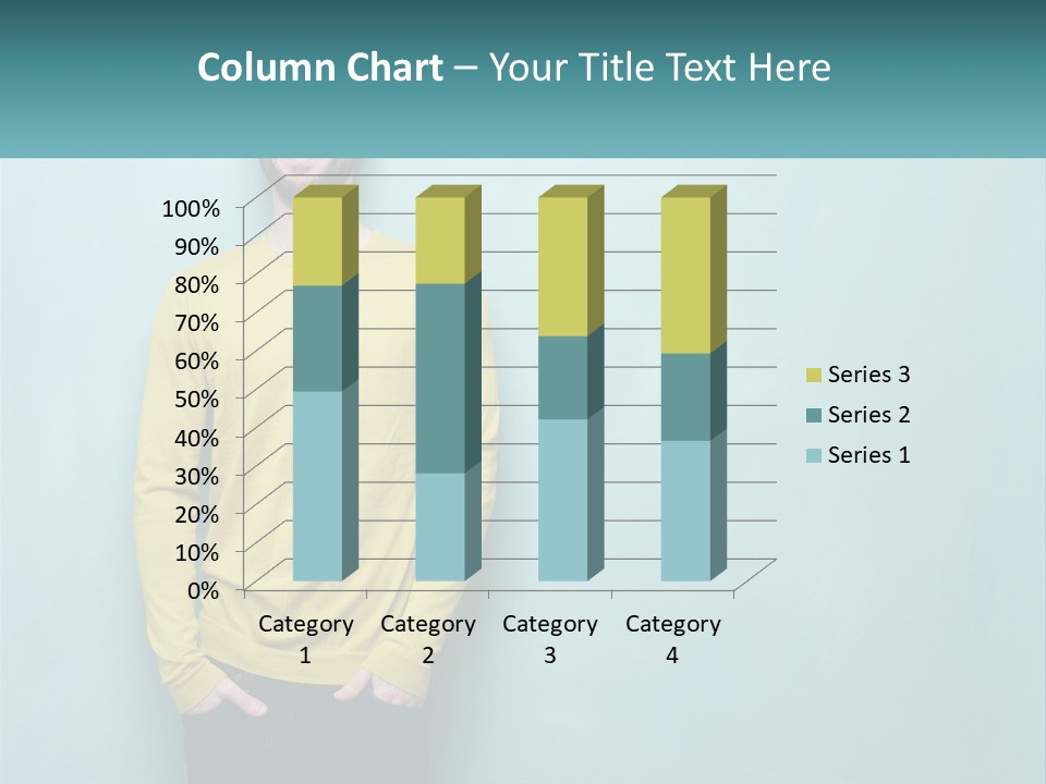 A Man Standing In Front Of A Blue Wall With His Hands In His Pockets PowerPoint Template