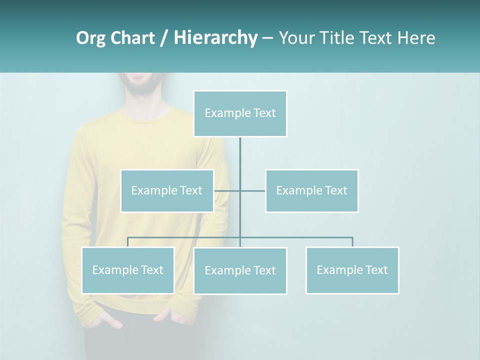 A Man Standing In Front Of A Blue Wall With His Hands In His Pockets PowerPoint Template