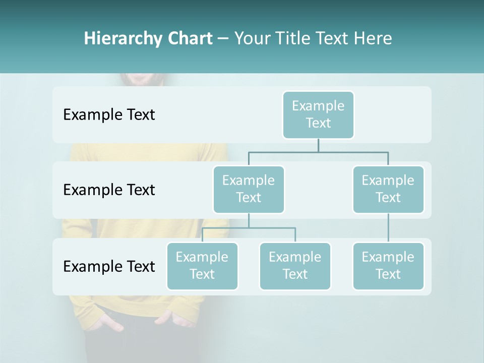 A Man Standing In Front Of A Blue Wall With His Hands In His Pockets PowerPoint Template