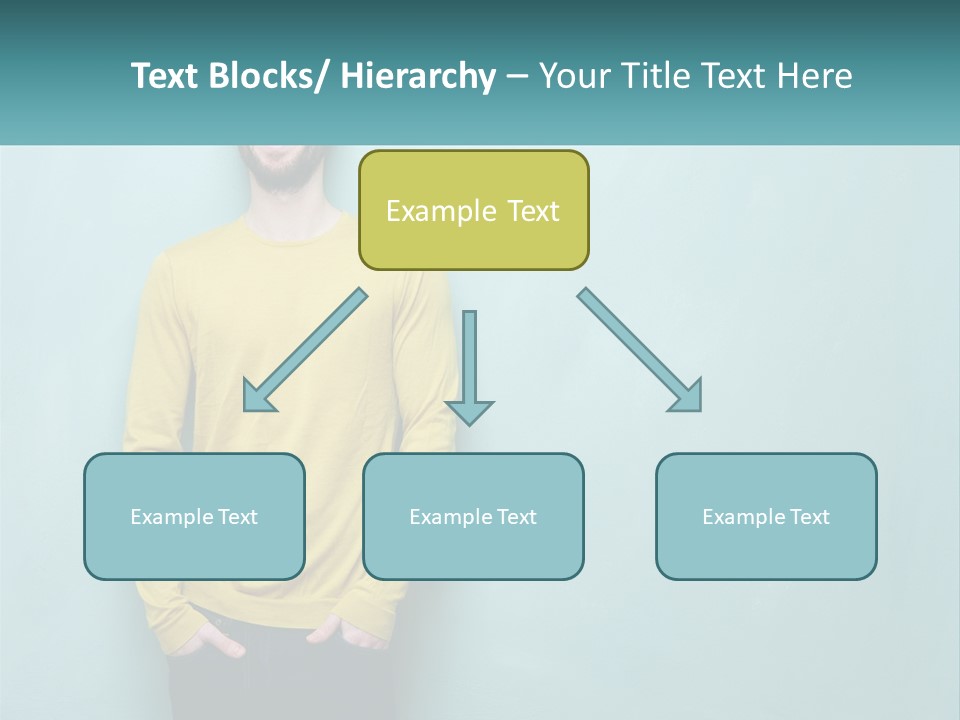 A Man Standing In Front Of A Blue Wall With His Hands In His Pockets PowerPoint Template