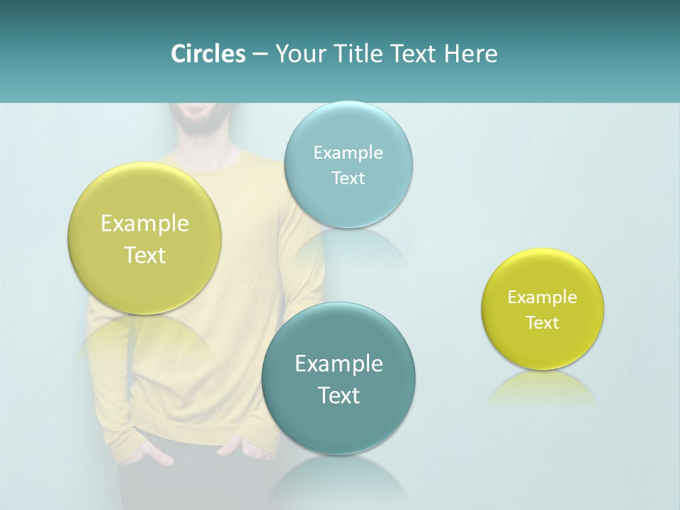 A Man Standing In Front Of A Blue Wall With His Hands In His Pockets PowerPoint Template