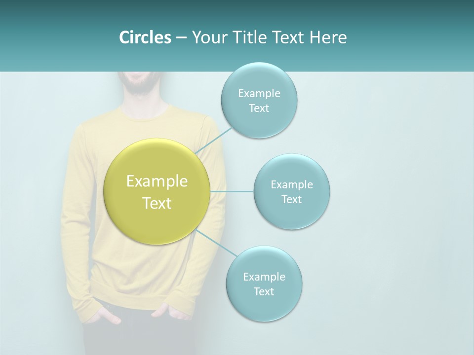 A Man Standing In Front Of A Blue Wall With His Hands In His Pockets PowerPoint Template