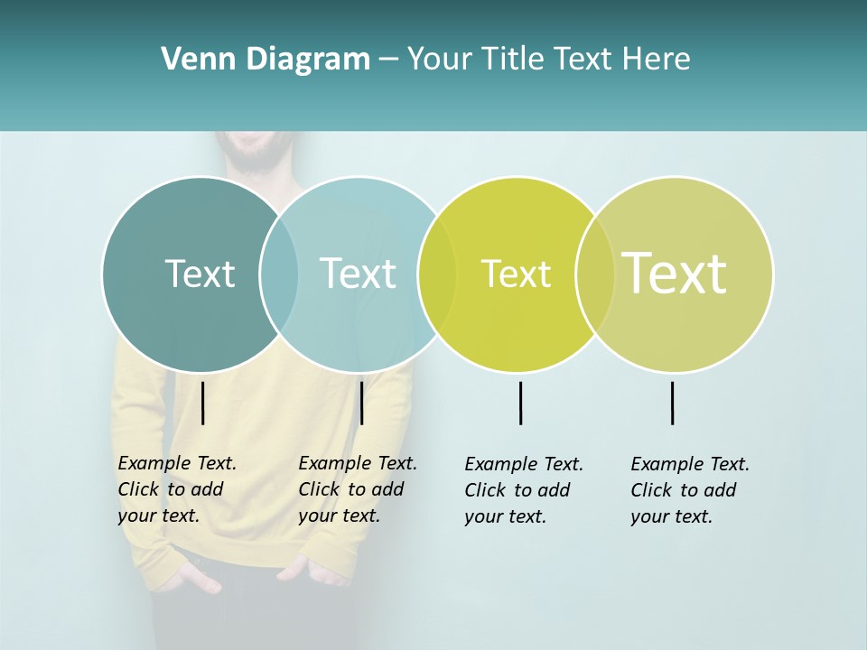 A Man Standing In Front Of A Blue Wall With His Hands In His Pockets PowerPoint Template