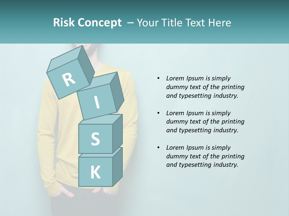 A Man Standing In Front Of A Blue Wall With His Hands In His Pockets PowerPoint Template