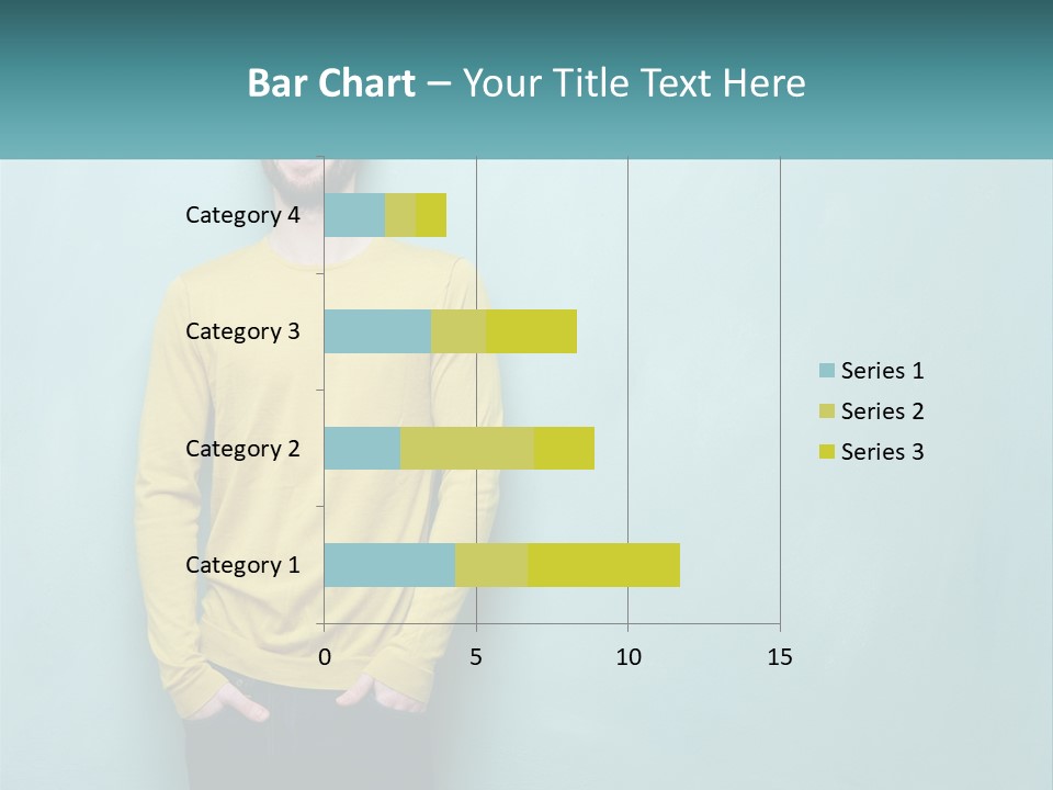 A Man Standing In Front Of A Blue Wall With His Hands In His Pockets PowerPoint Template