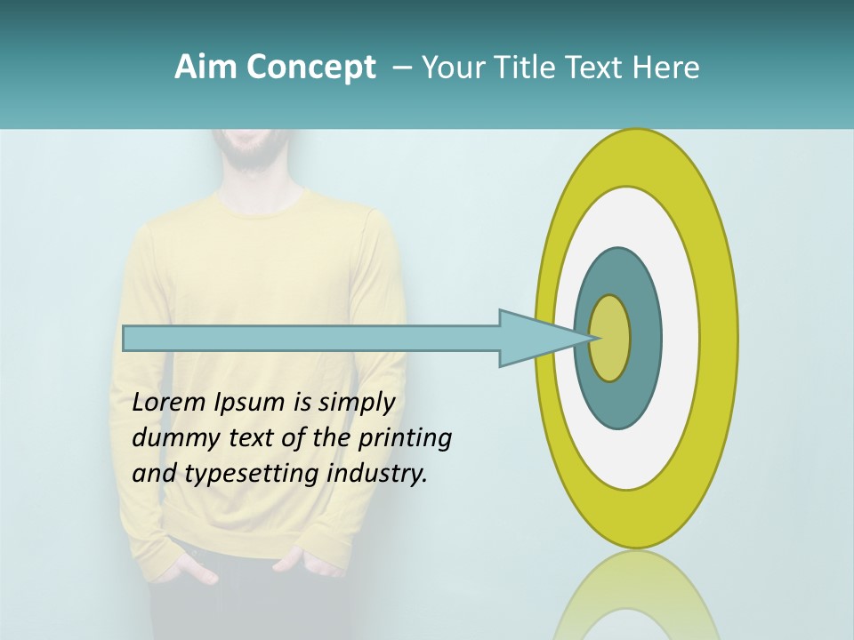 A Man Standing In Front Of A Blue Wall With His Hands In His Pockets PowerPoint Template