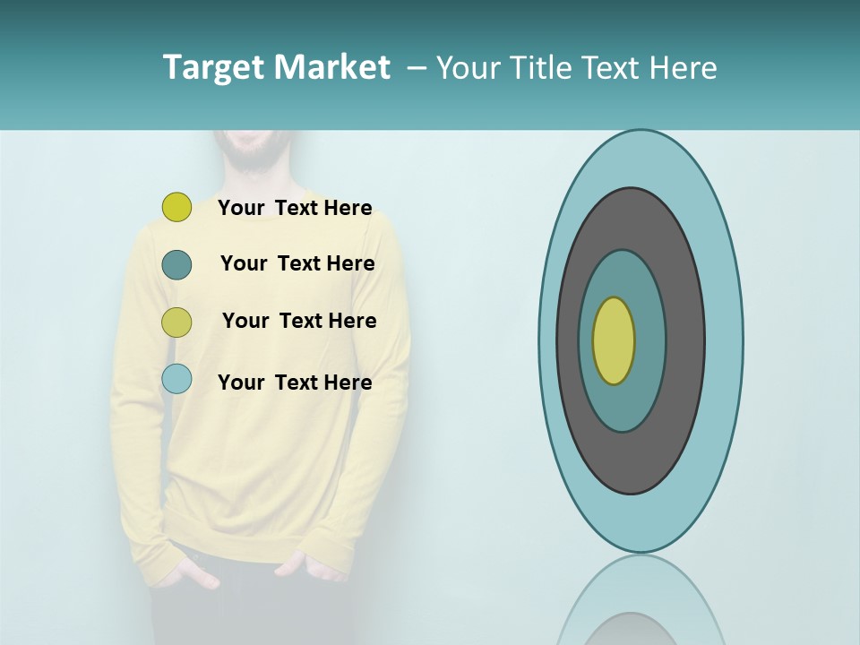 A Man Standing In Front Of A Blue Wall With His Hands In His Pockets PowerPoint Template