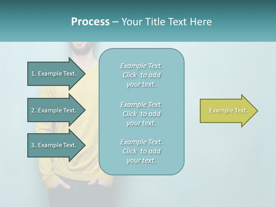 A Man Standing In Front Of A Blue Wall With His Hands In His Pockets PowerPoint Template