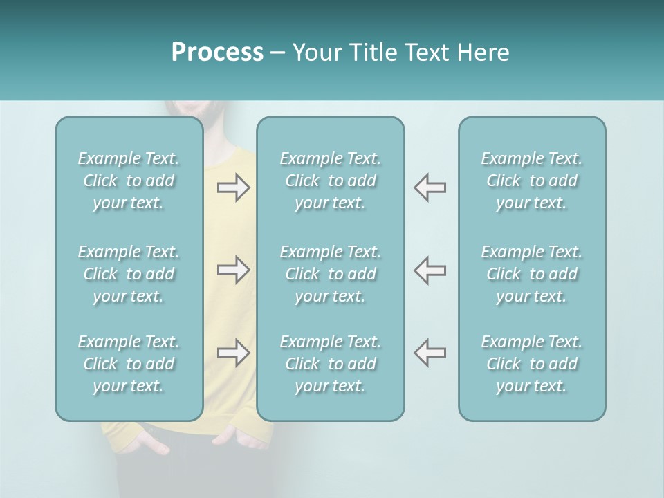 A Man Standing In Front Of A Blue Wall With His Hands In His Pockets PowerPoint Template