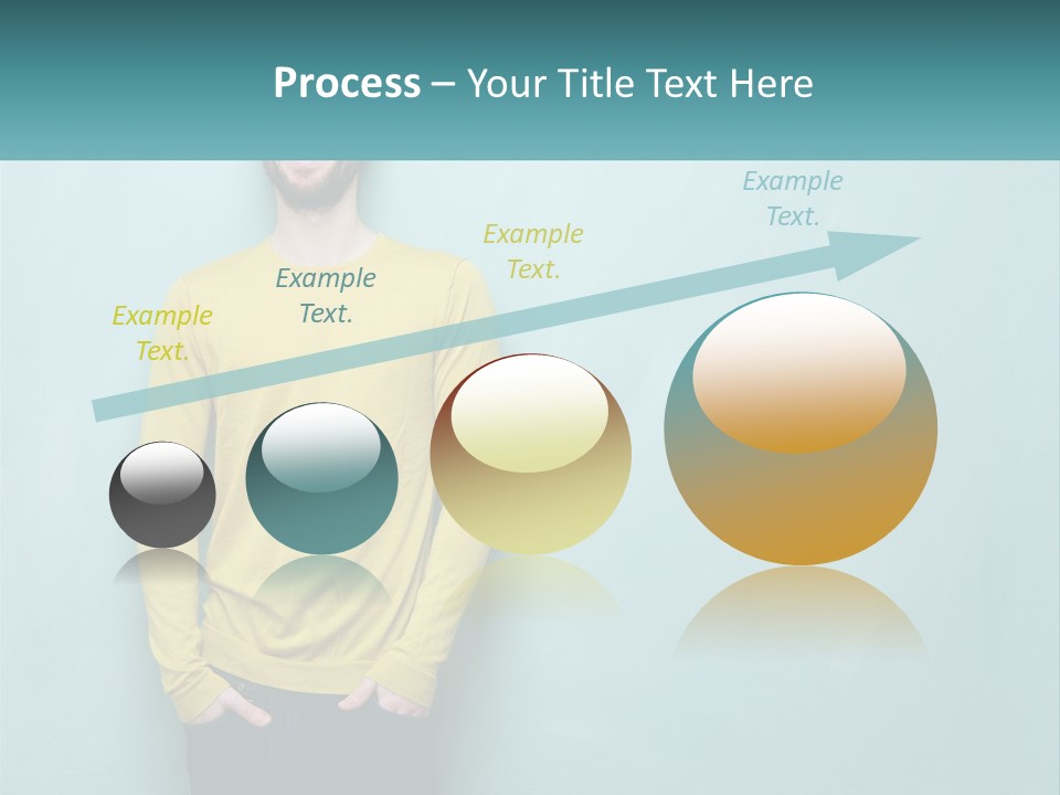 A Man Standing In Front Of A Blue Wall With His Hands In His Pockets PowerPoint Template