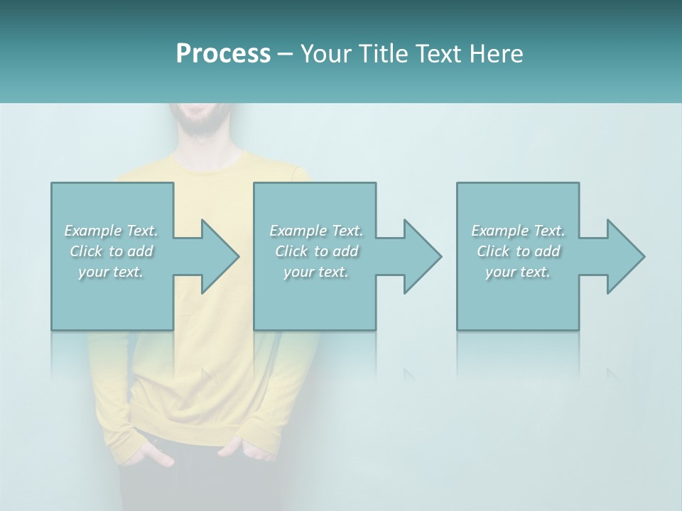 A Man Standing In Front Of A Blue Wall With His Hands In His Pockets PowerPoint Template