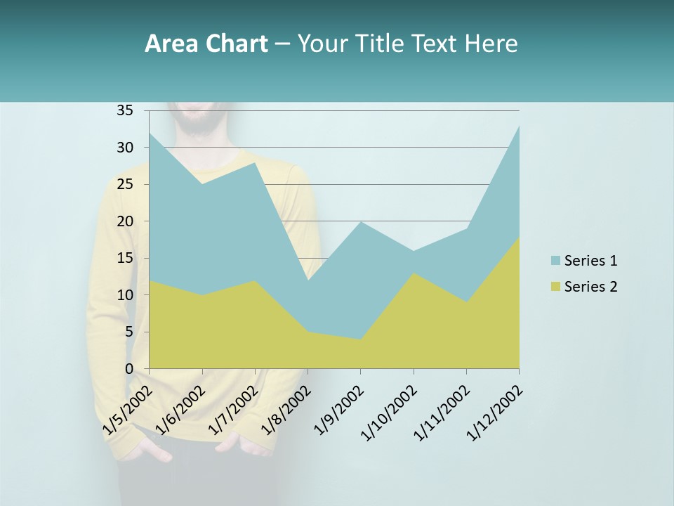 A Man Standing In Front Of A Blue Wall With His Hands In His Pockets PowerPoint Template