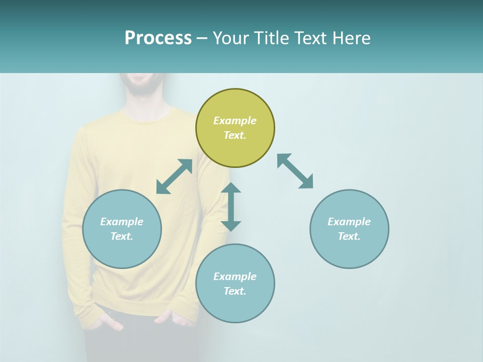 A Man Standing In Front Of A Blue Wall With His Hands In His Pockets PowerPoint Template