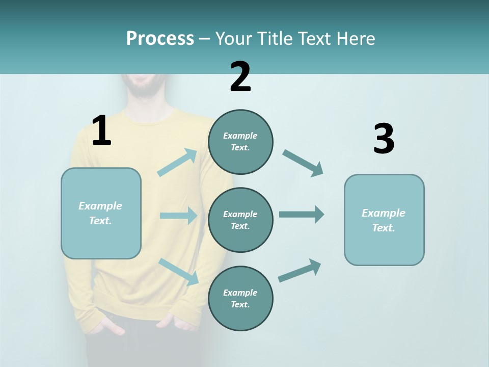 A Man Standing In Front Of A Blue Wall With His Hands In His Pockets PowerPoint Template