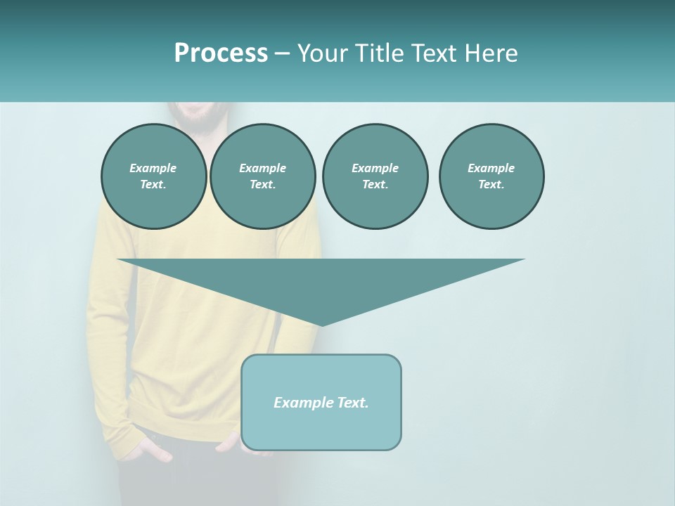 A Man Standing In Front Of A Blue Wall With His Hands In His Pockets PowerPoint Template