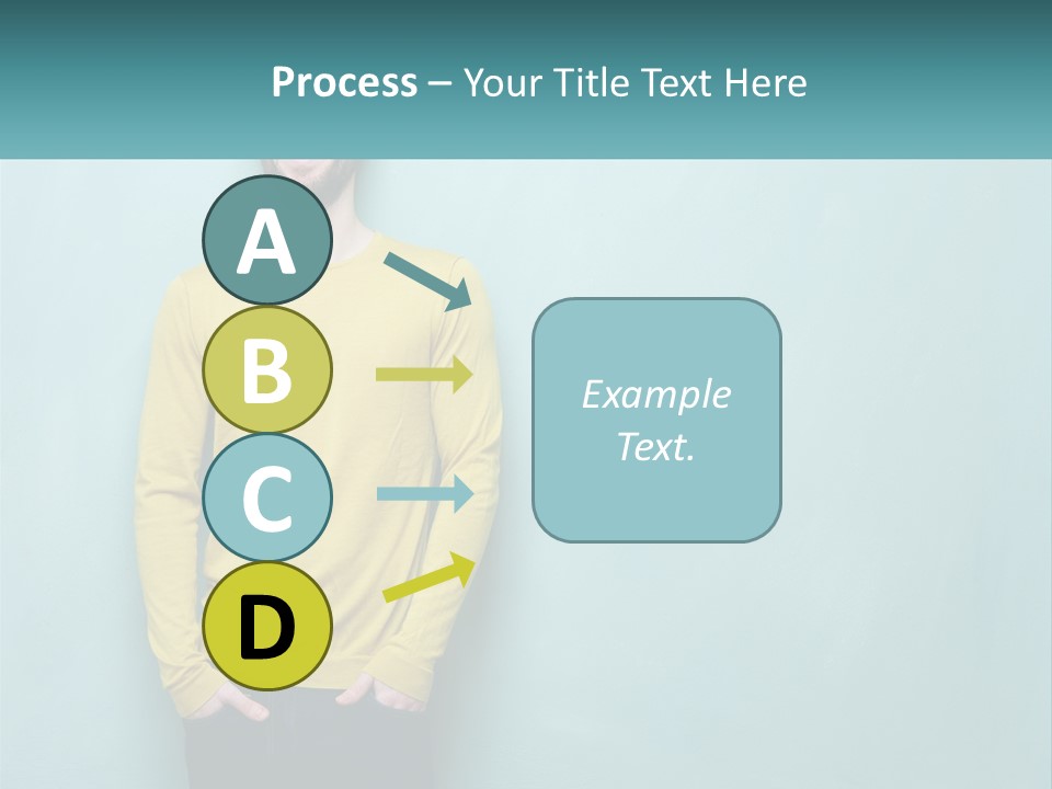 A Man Standing In Front Of A Blue Wall With His Hands In His Pockets PowerPoint Template