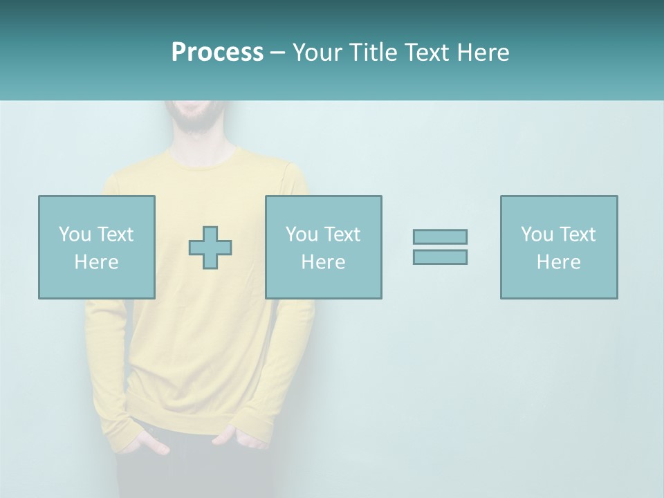 A Man Standing In Front Of A Blue Wall With His Hands In His Pockets PowerPoint Template