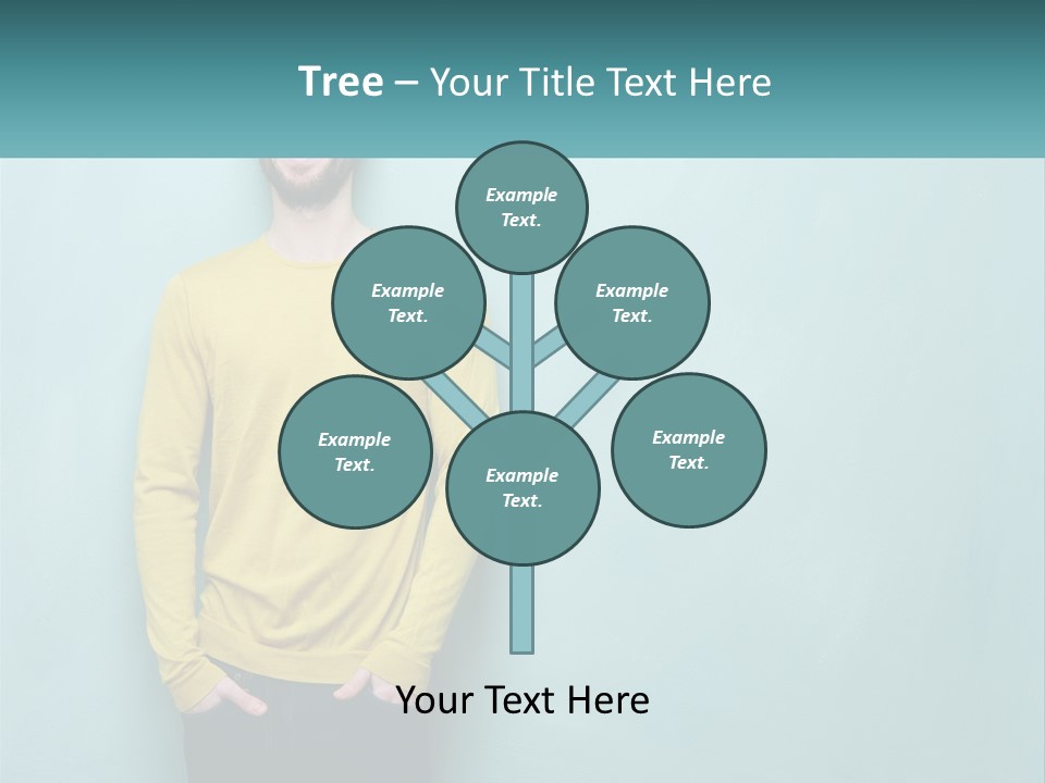 A Man Standing In Front Of A Blue Wall With His Hands In His Pockets PowerPoint Template