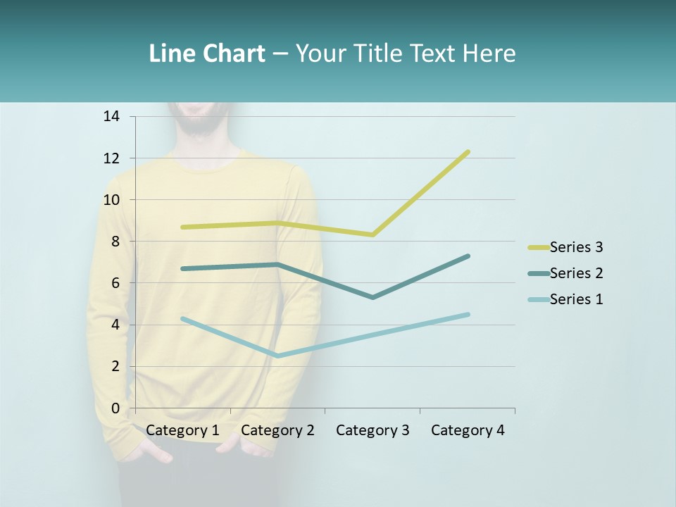 A Man Standing In Front Of A Blue Wall With His Hands In His Pockets PowerPoint Template