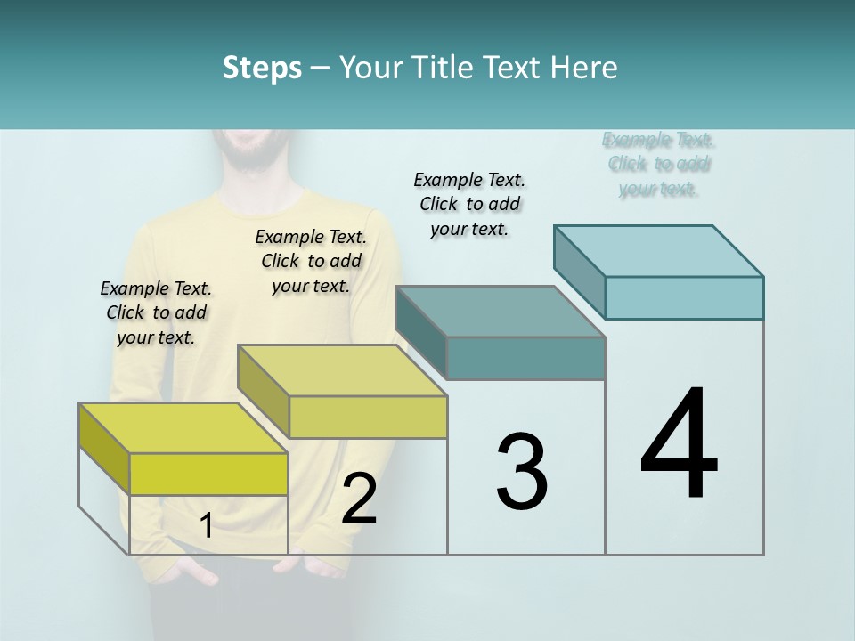 A Man Standing In Front Of A Blue Wall With His Hands In His Pockets PowerPoint Template