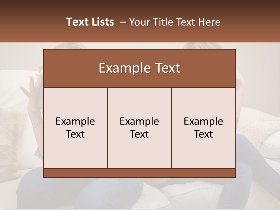 Two Women Sitting On A Couch With Their Hands On Their Head PowerPoint Template