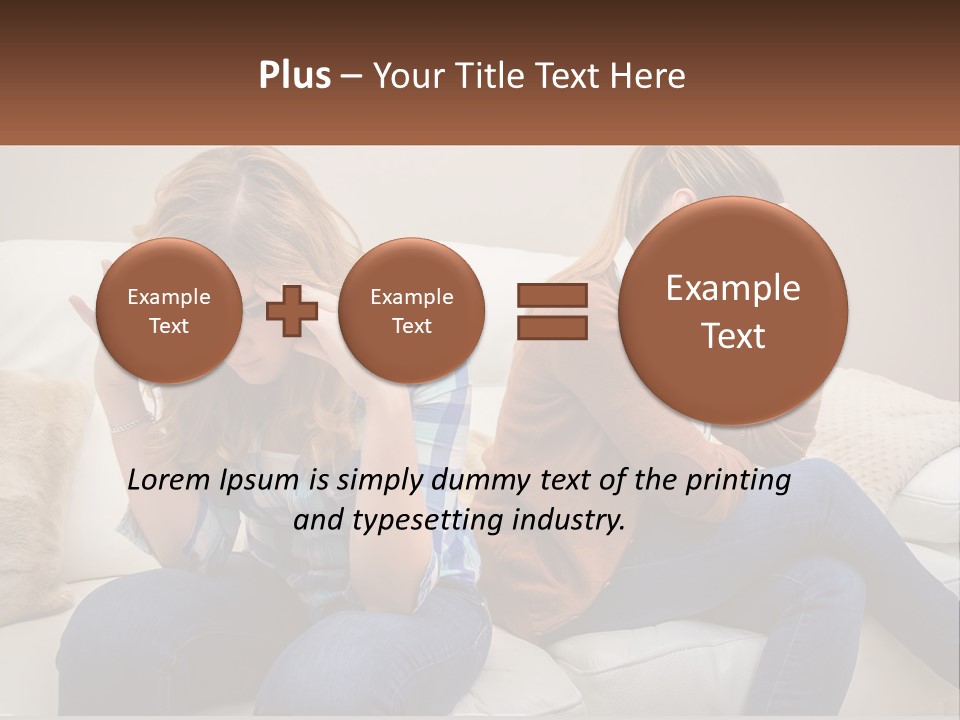Two Women Sitting On A Couch With Their Hands On Their Head PowerPoint Template