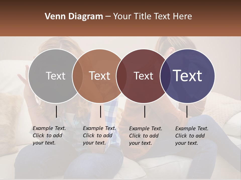 Two Women Sitting On A Couch With Their Hands On Their Head PowerPoint Template